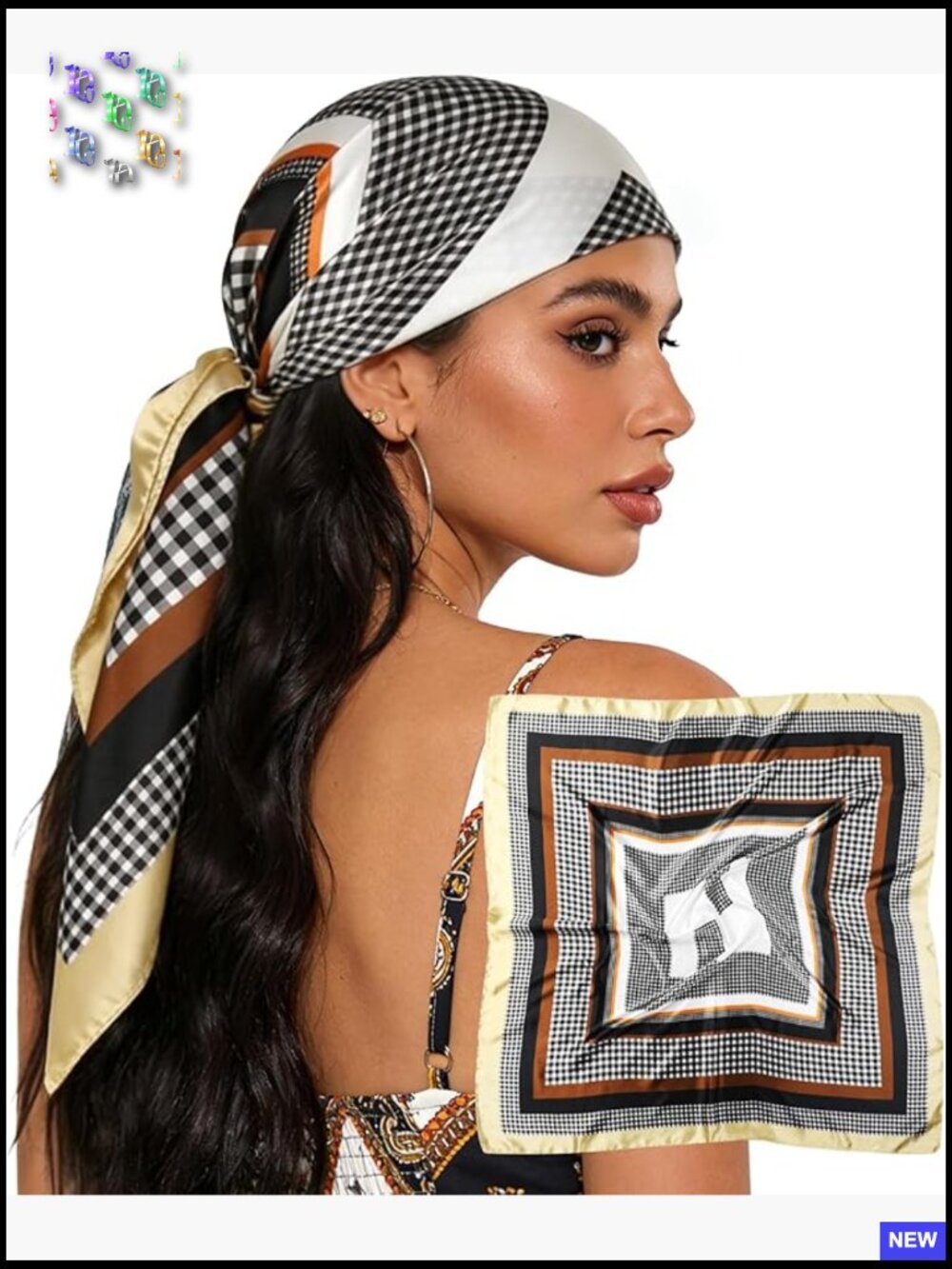 Large Square Fashion Scarf Multi-Purpose Hair Wrap Bandana Chic Classic